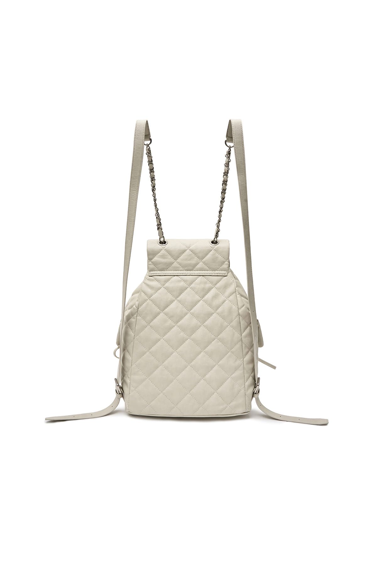MUSINSA公式 | MATIN KIM DOUBLE POCKET QUILTING BACKPACK IN LIGHT BEIGE