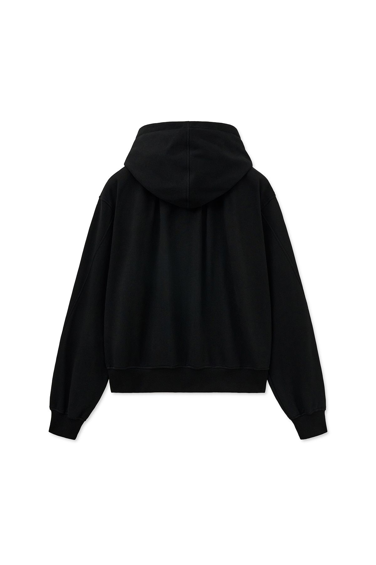 MUSINSA公式 | MATIN KIM DRAWSTRING POINT ZIP UP HOODY IN BLACK