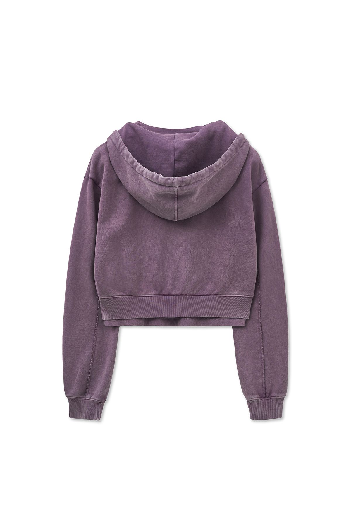 MUSINSA公式 | MATIN KIM WASHED LAYERED CROP HOODY IN PURPLE