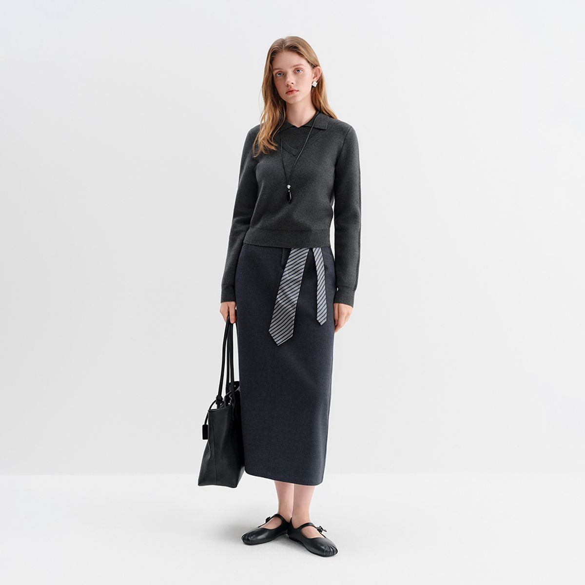 웬스데이딜라잇(WEDNESDAY DELIGHT) WD_Fake two-piece collar knit top