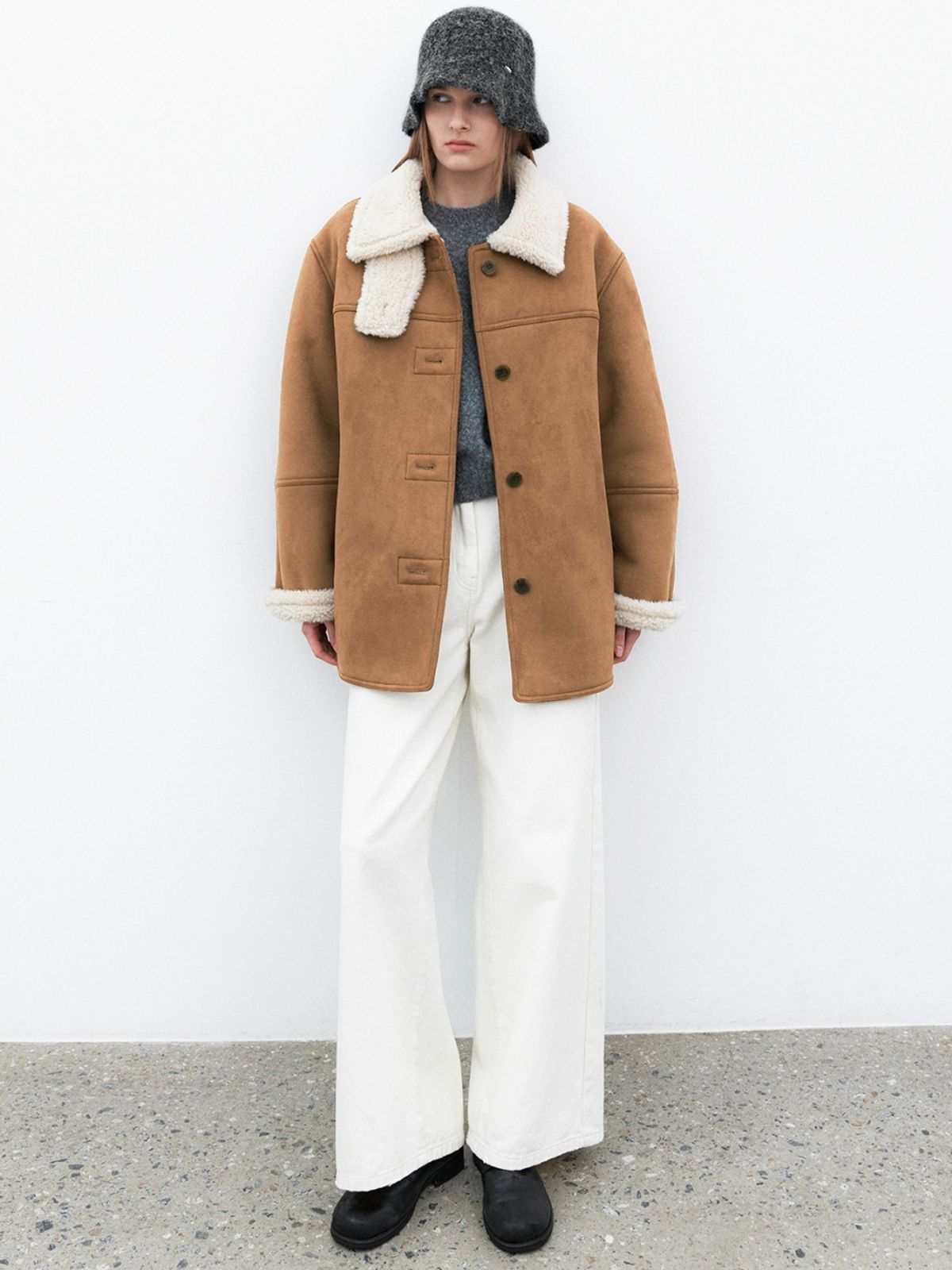 아틀리에 나인(ATELIER NAIN) (JK-3058)HUNT MUSTANG HALF JACKET