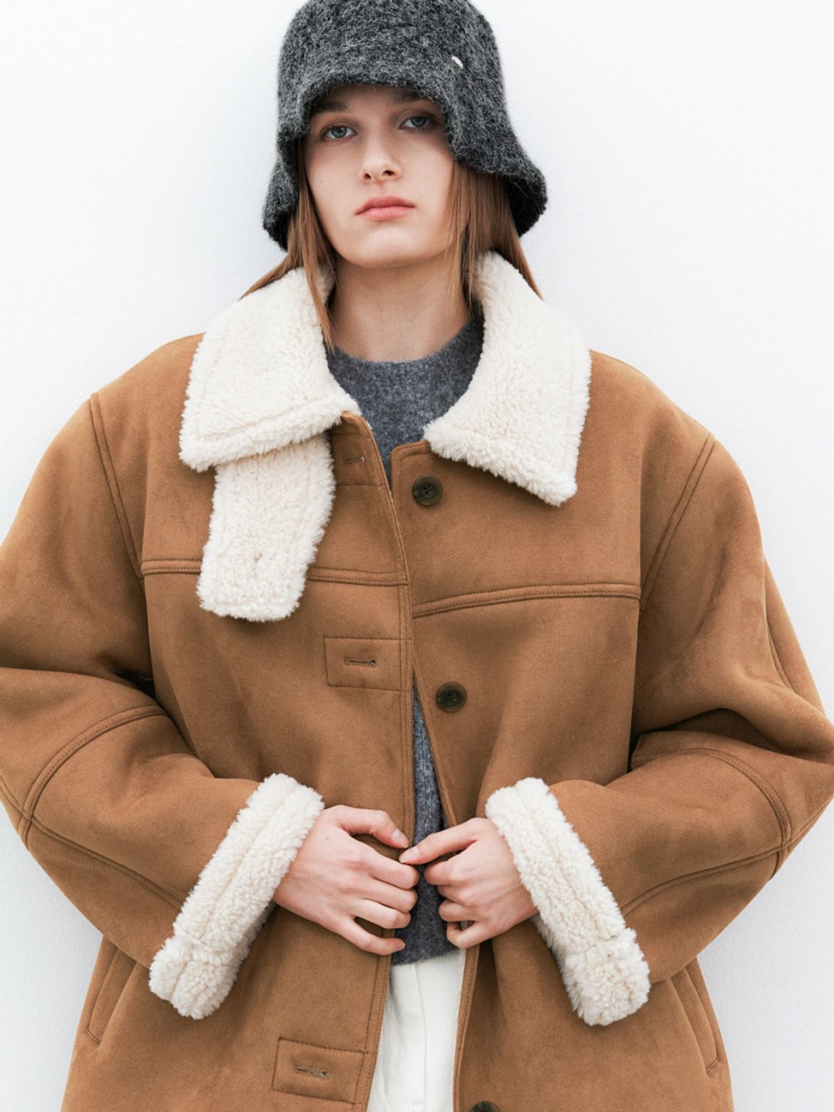 아틀리에 나인(ATELIER NAIN) (JK-3058)HUNT MUSTANG HALF JACKET