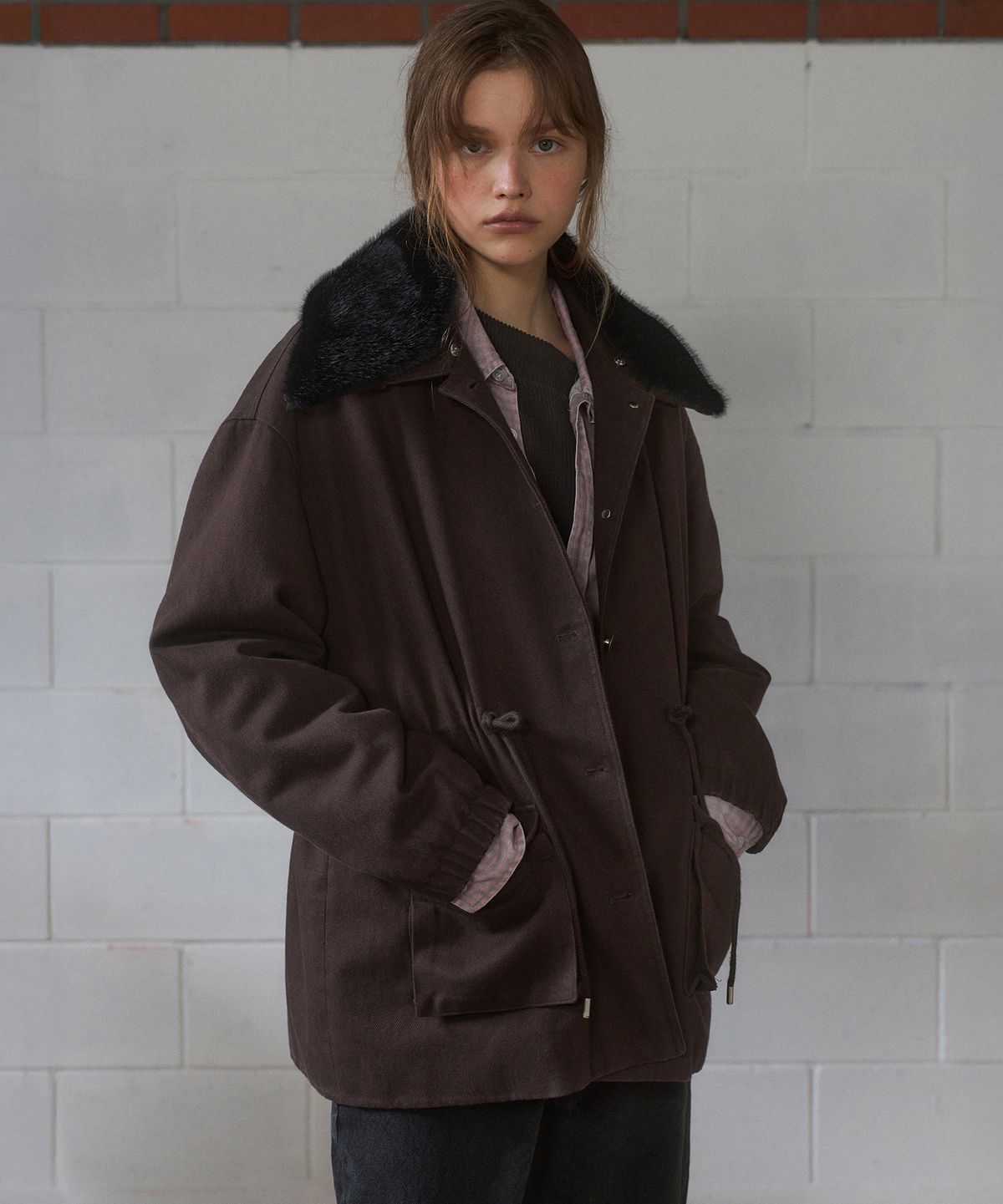 앤니즈(ANDNEEDS) Vanves washed half jacket (wine)