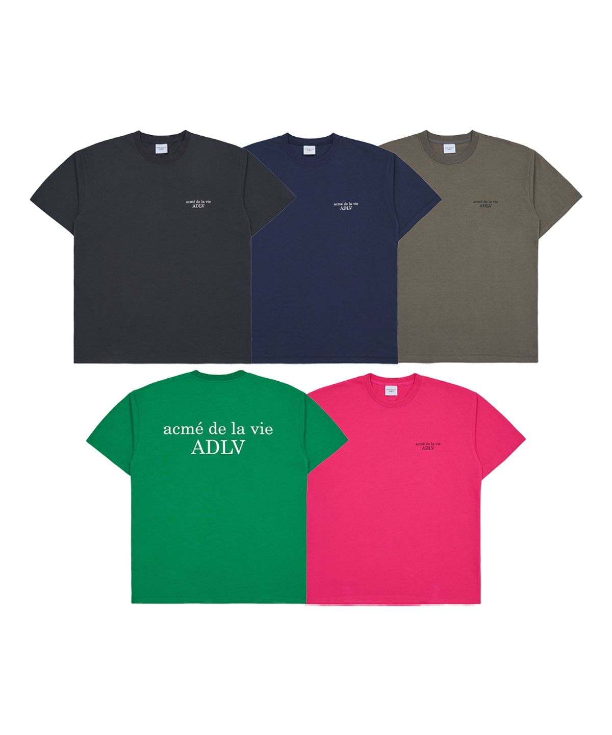 아크메드라비(ACME DE LA VIE) [2PACK] BASIC LOGO SEASON2 SHORT SLEEVE T-SHIRT R (5COLOR)