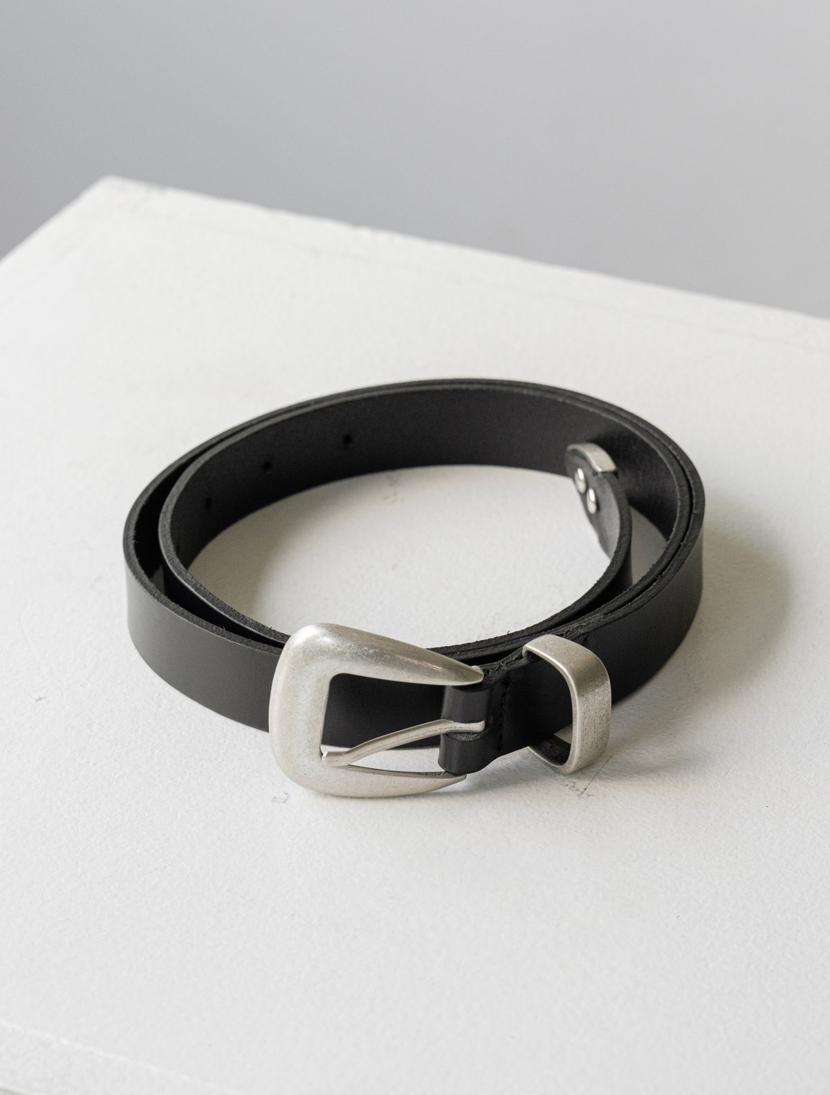 클루니(CLUNY) Vintage cow leather buckle belt - (2types)