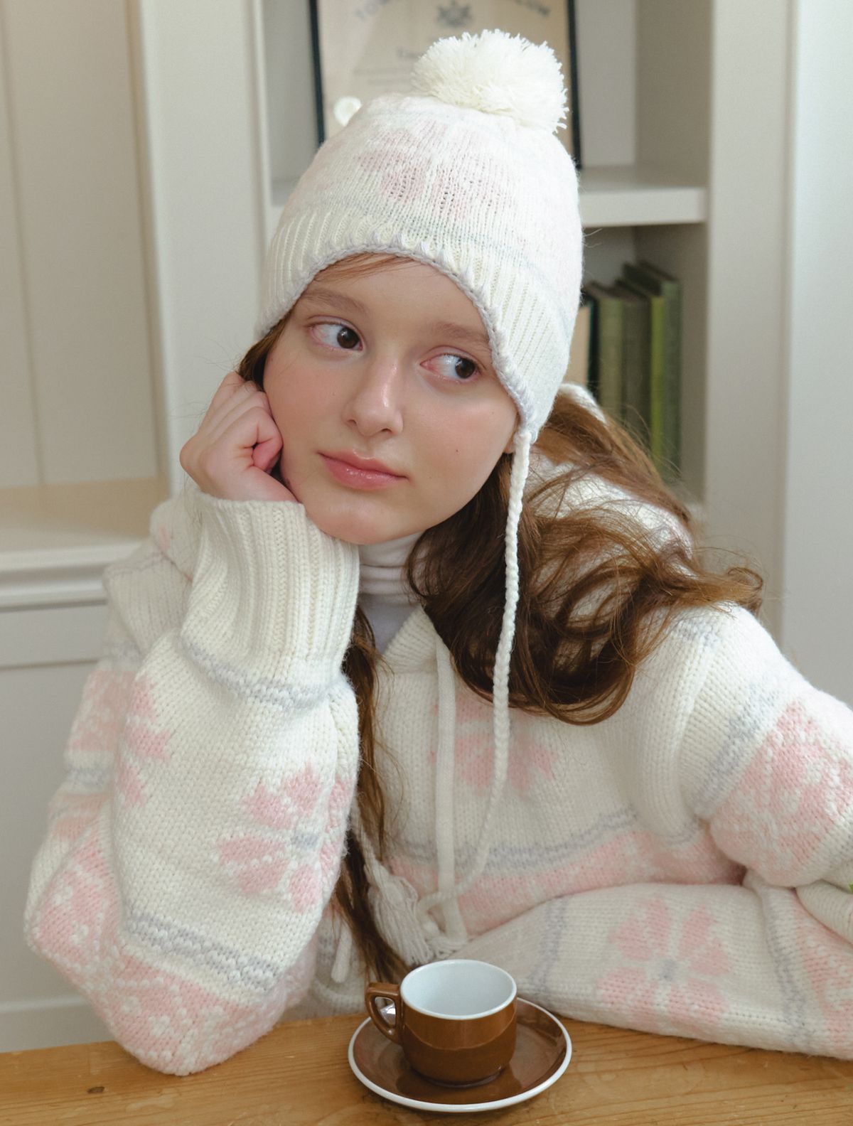 클루니(CLUNY) Alpaca Snowflake knit beanie - (2color)