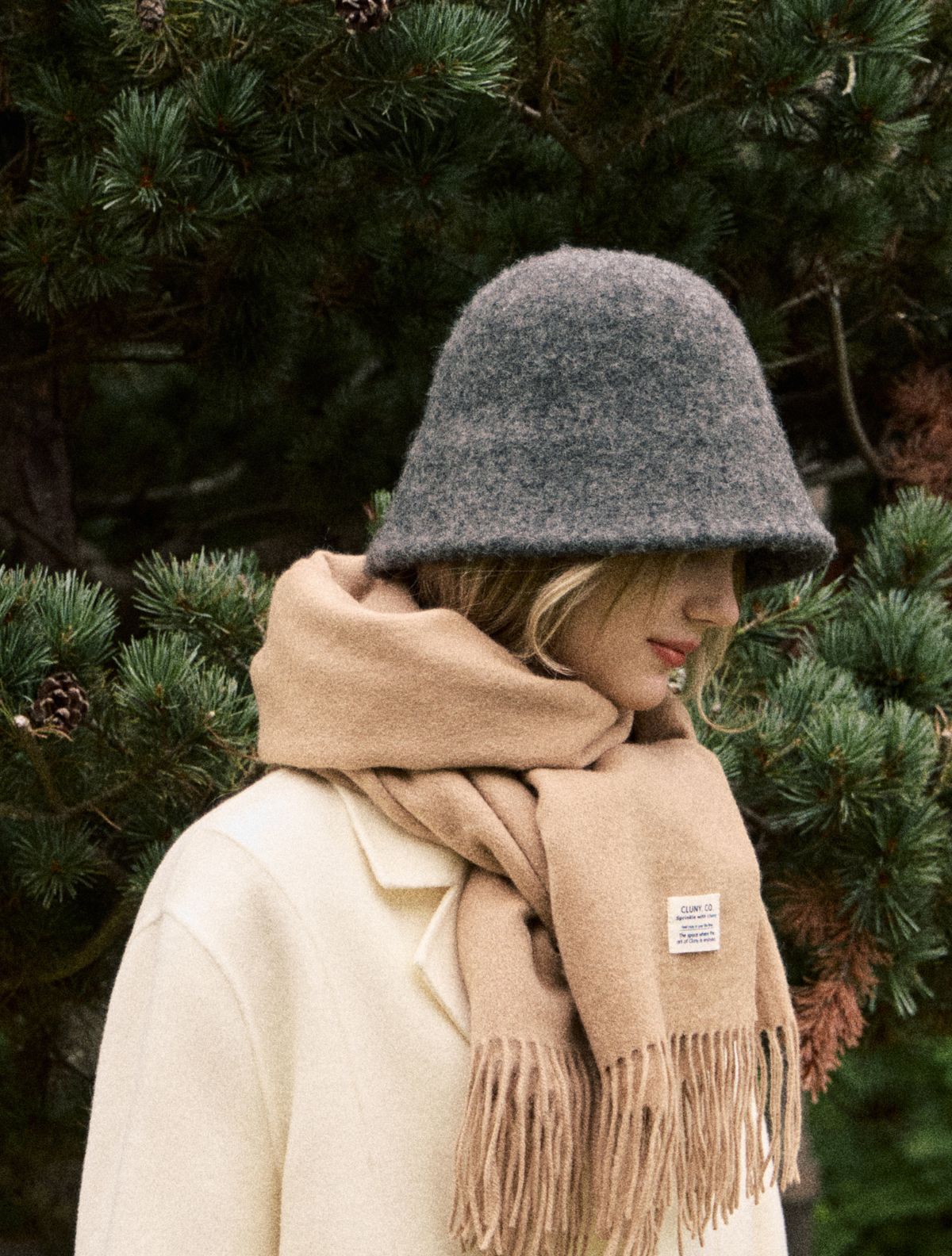클루니(CLUNY) Soft wool cloche hat - (2color)