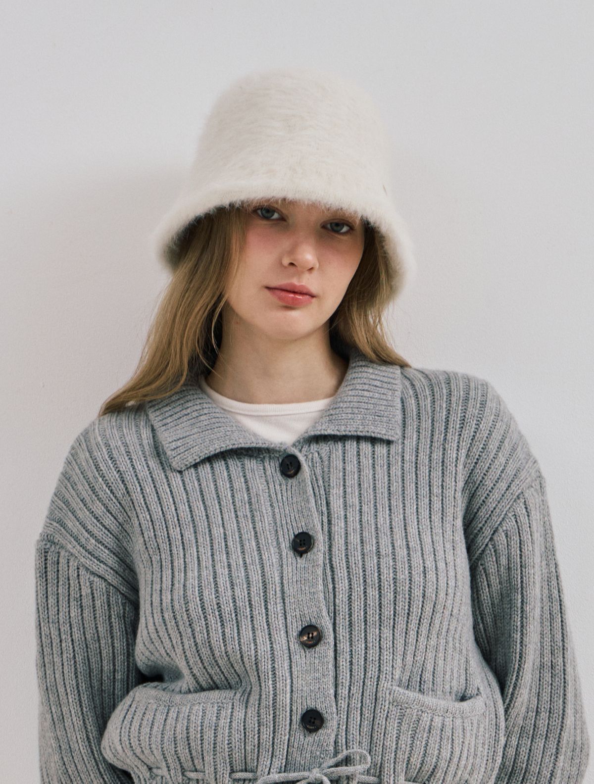 클루니(CLUNY) Soft angora cloche hat - (3color)