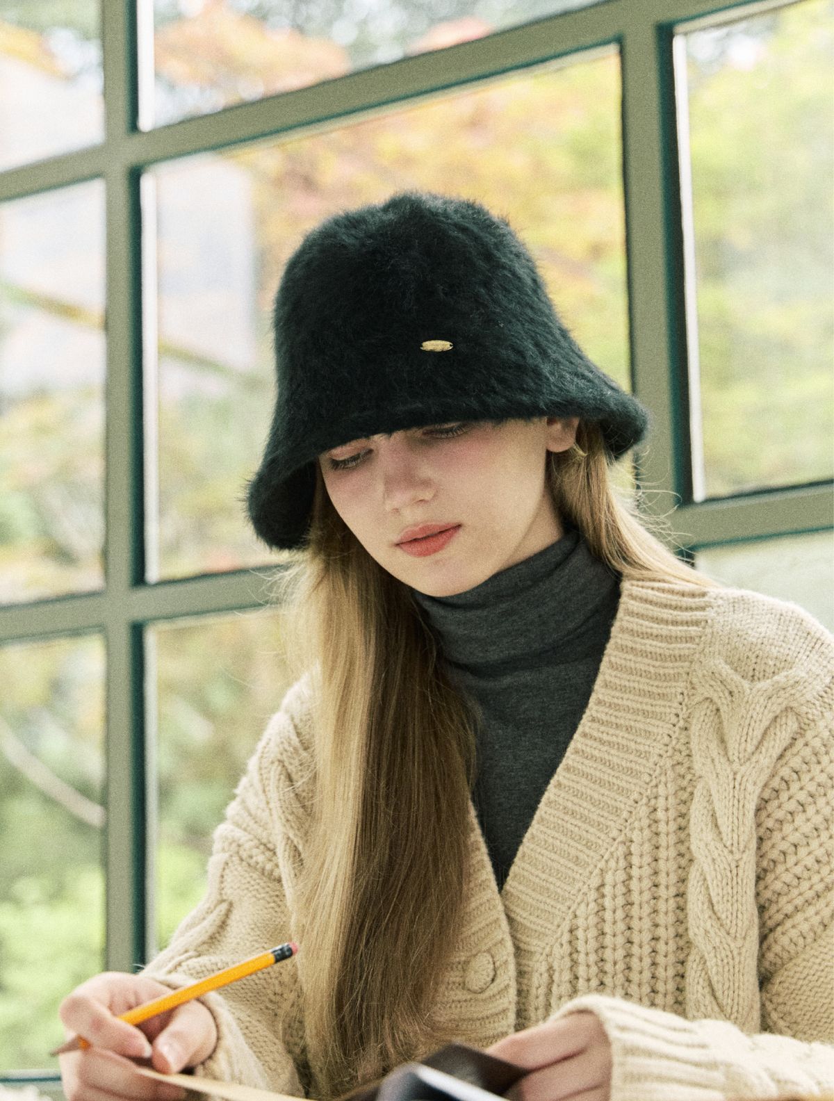 클루니(CLUNY) Soft angora cloche hat - (3color)