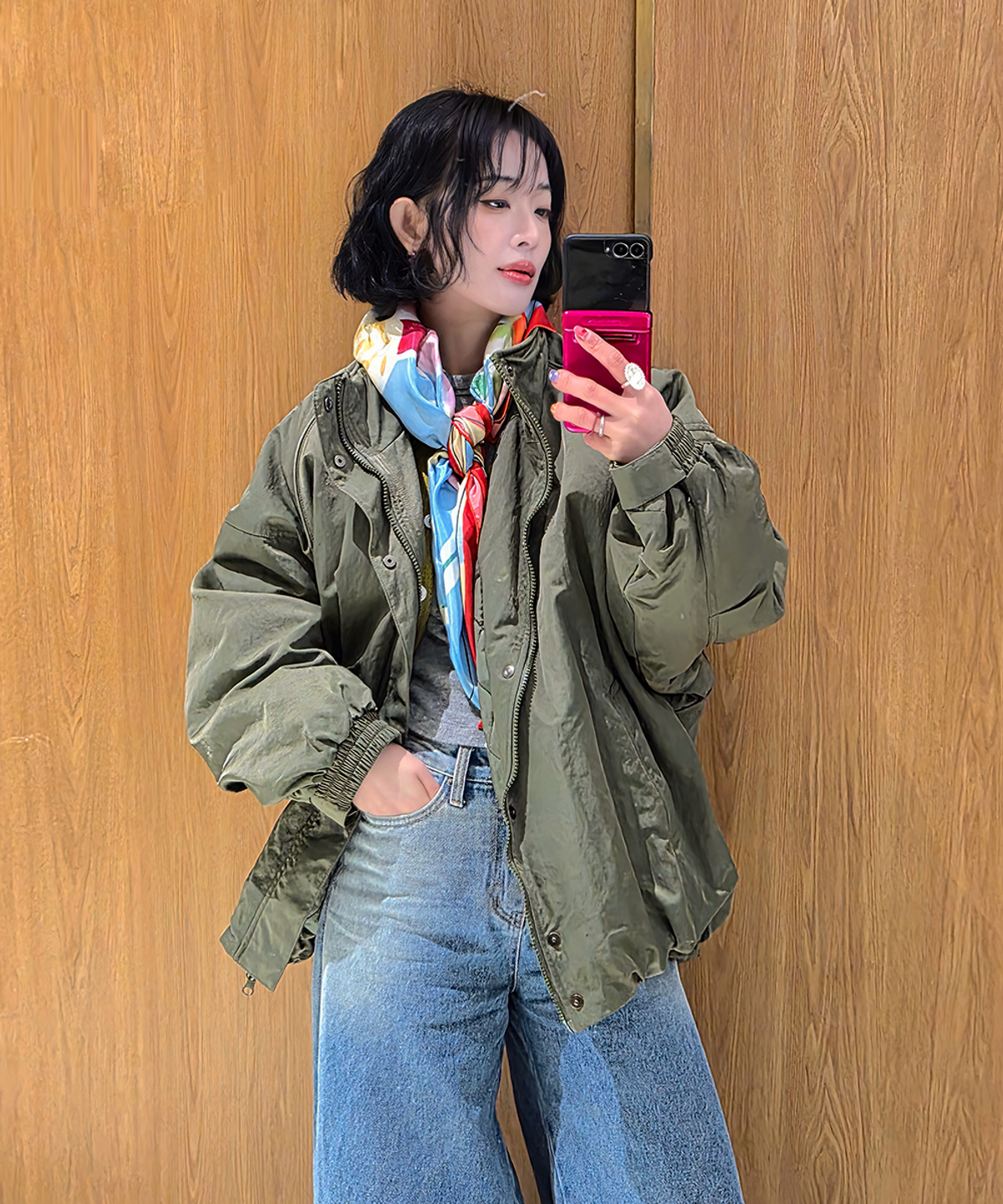 제너럴아이디어(GENERALIDEA) UNISEX 패디드 볼륨 블루종 봄버 점퍼 [KHAKI] / SBE3U07006
