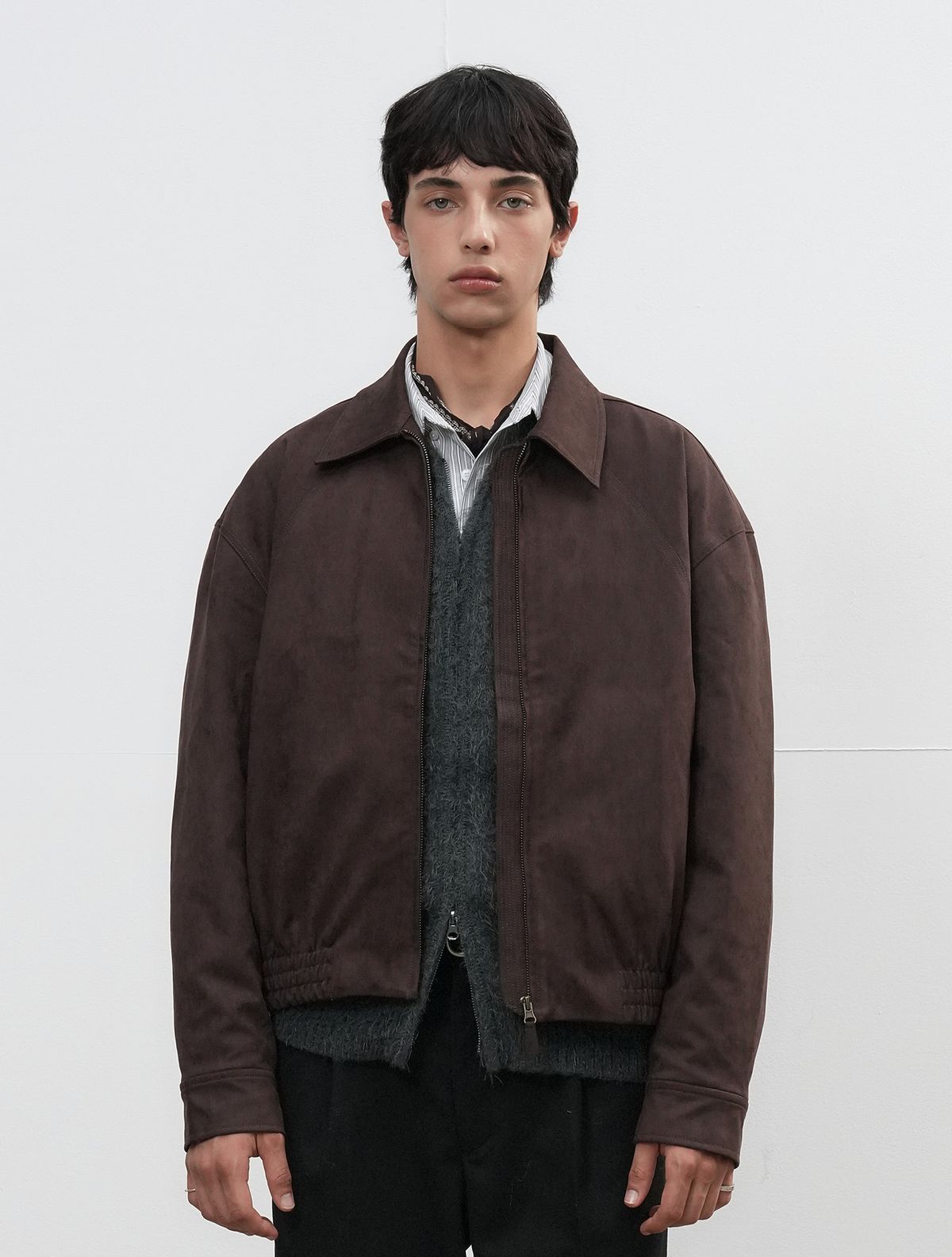 제너럴아이디어(GENERALIDEA) UNISEX 스웨이드 카라 블루종 [DARK BROWN] / SBE3U07010