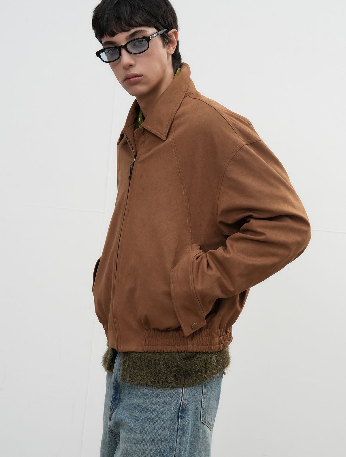 제너럴아이디어(GENERALIDEA) UNISEX 스웨이드 카라 블루종 [CAMEL] / SBE3U07010