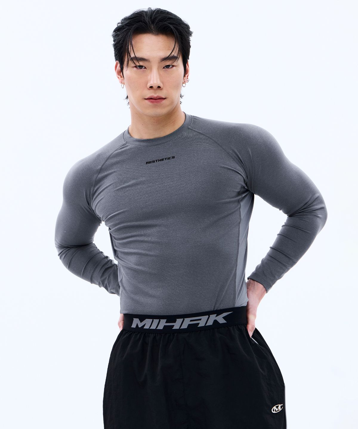 미학(MIHAK) 에스테틱 액티브 롱 슬리브 (GRAY)