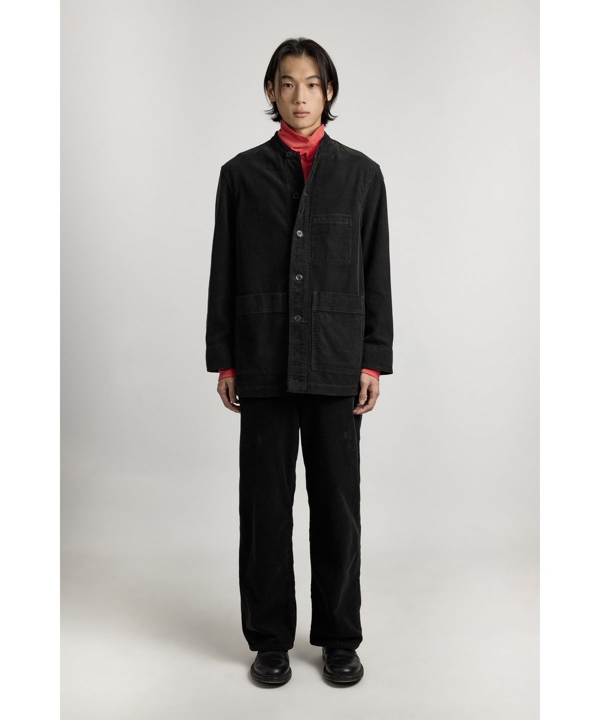 유스(YOUTH) Corduroy Stand Collar Jacket - Black
