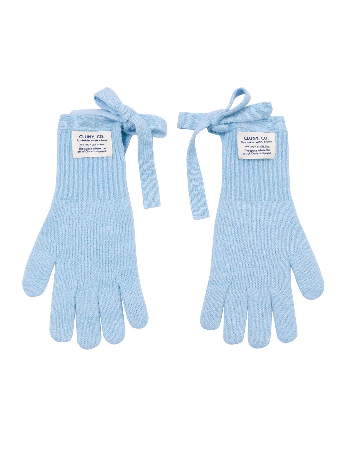 클루니(CLUNY) Soft wool ribbon knit tie gloves - (4color)