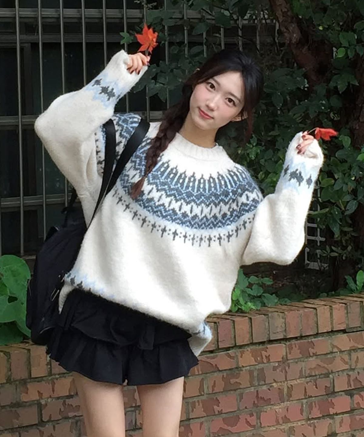 프로젝트엠(PROJECTM) 여성 노르딕 패턴 니트_EPF4ER2800