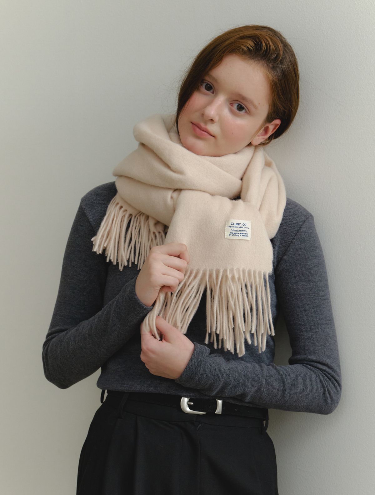 클루니(CLUNY) Soft wool long muffler - (4color)