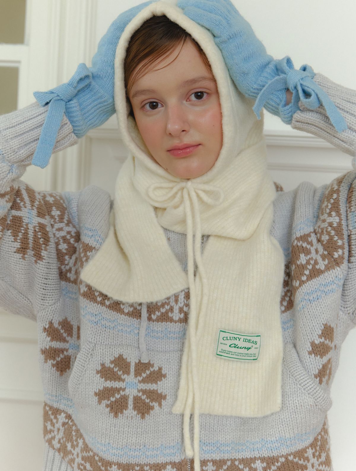 클루니(CLUNY) Snow alpaca knit zipup cardigan - gray