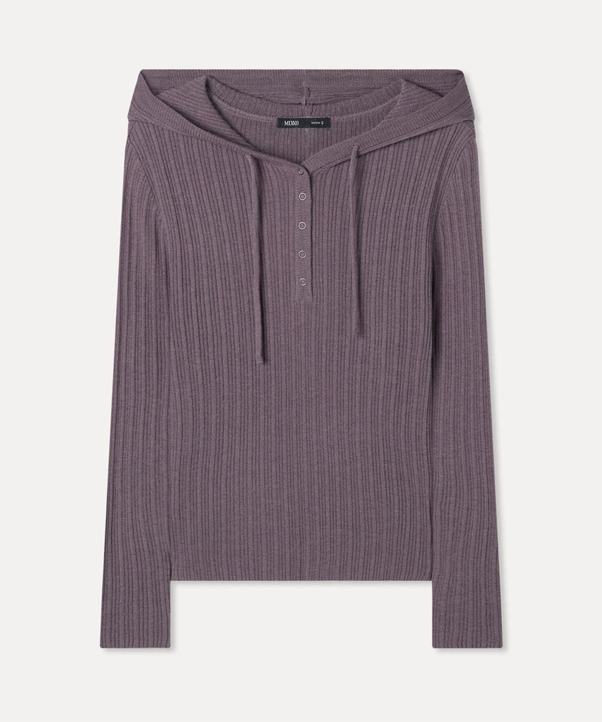 미쏘(MIXXO) 스냅단추 후드 니트_MIWKAG924T