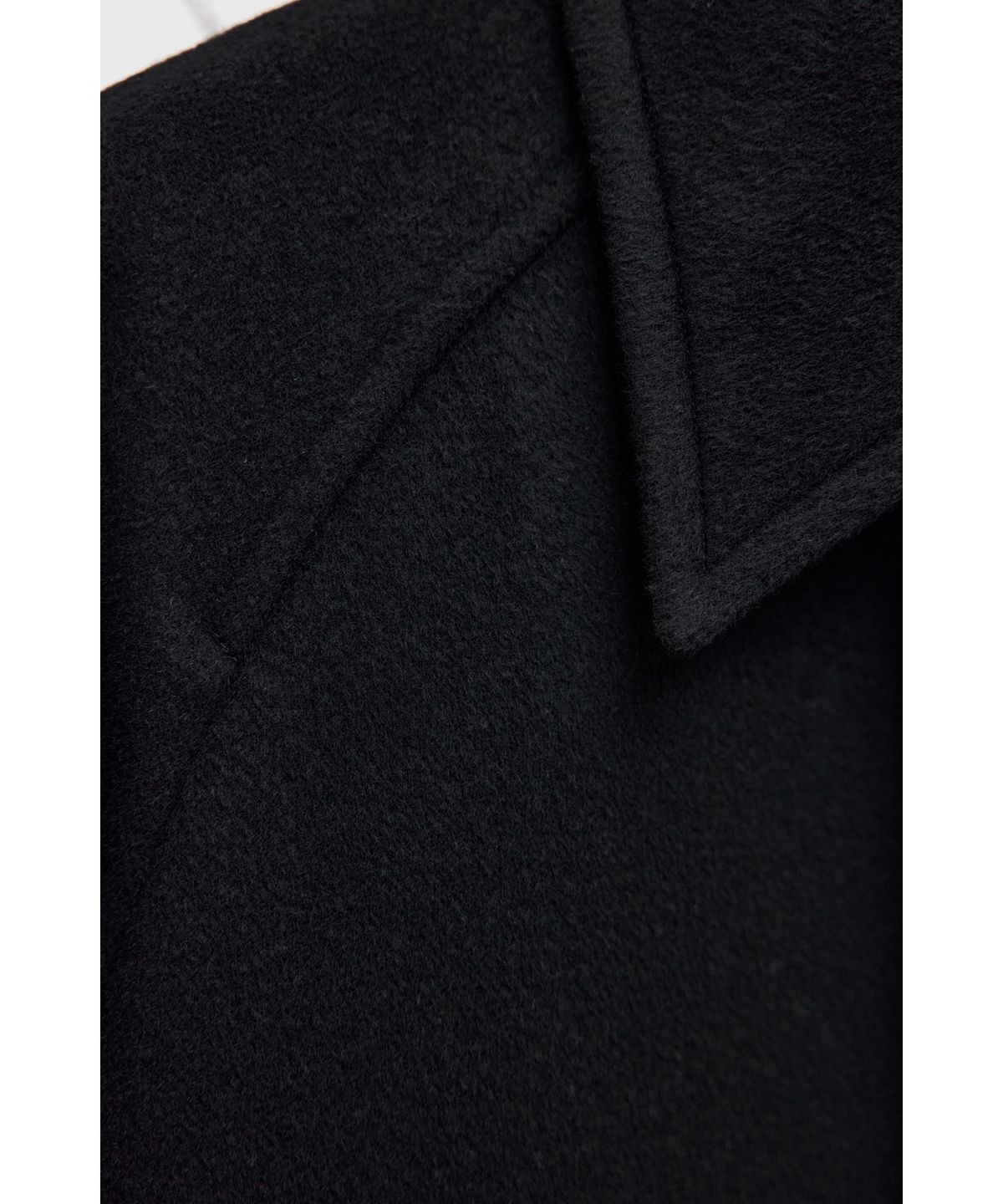 유스(YOUTH) Leather Trim Mac Coat - Black