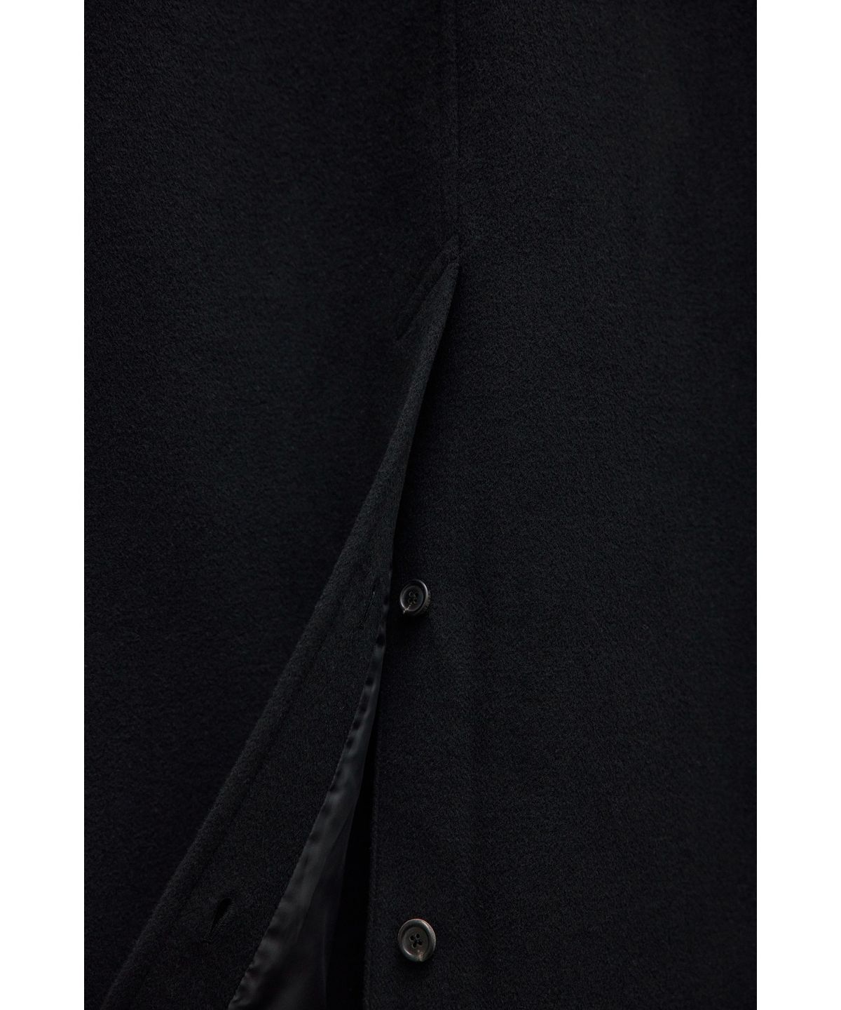 유스(YOUTH) Leather Trim Mac Coat - Black