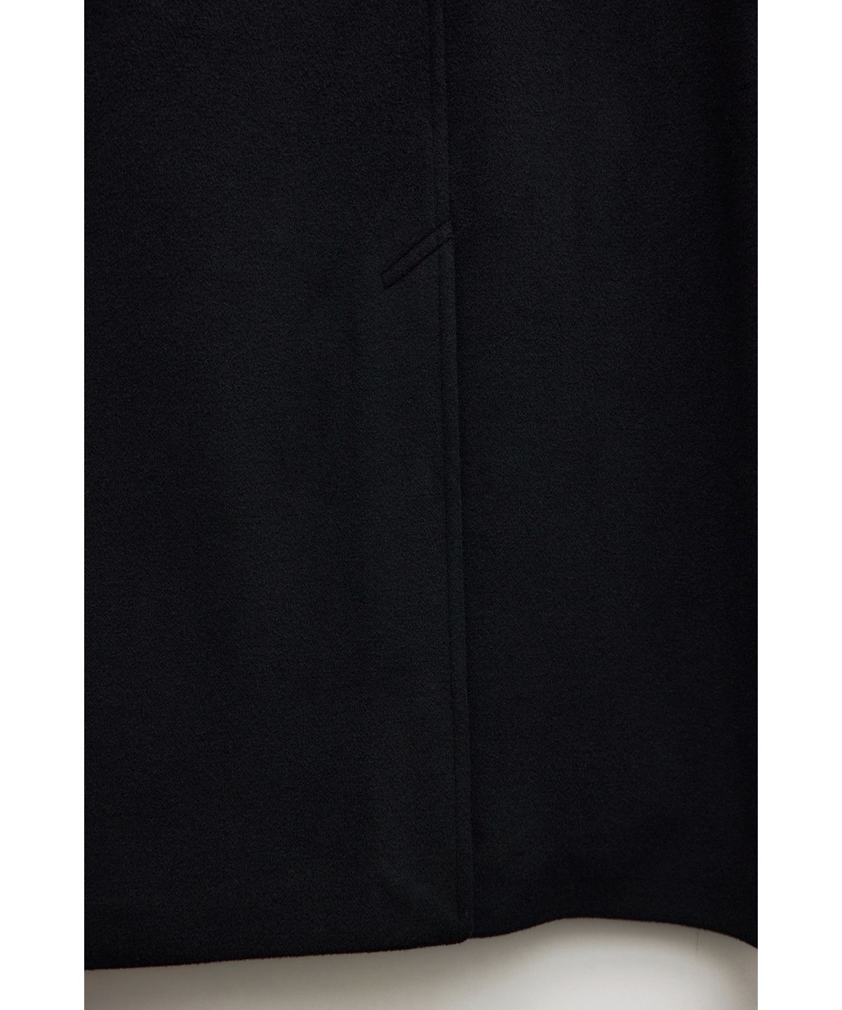 유스(YOUTH) Leather Trim Mac Coat - Black