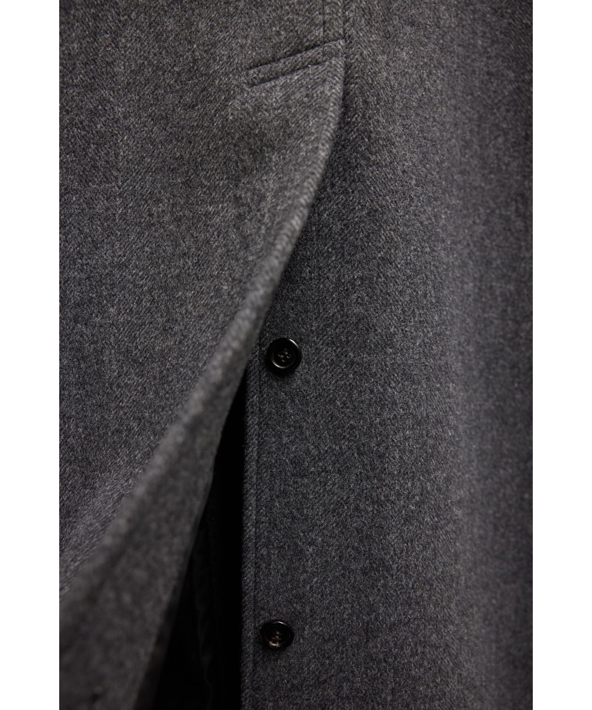유스(YOUTH) Leather Trim Mac Coat - Charcoal Grey