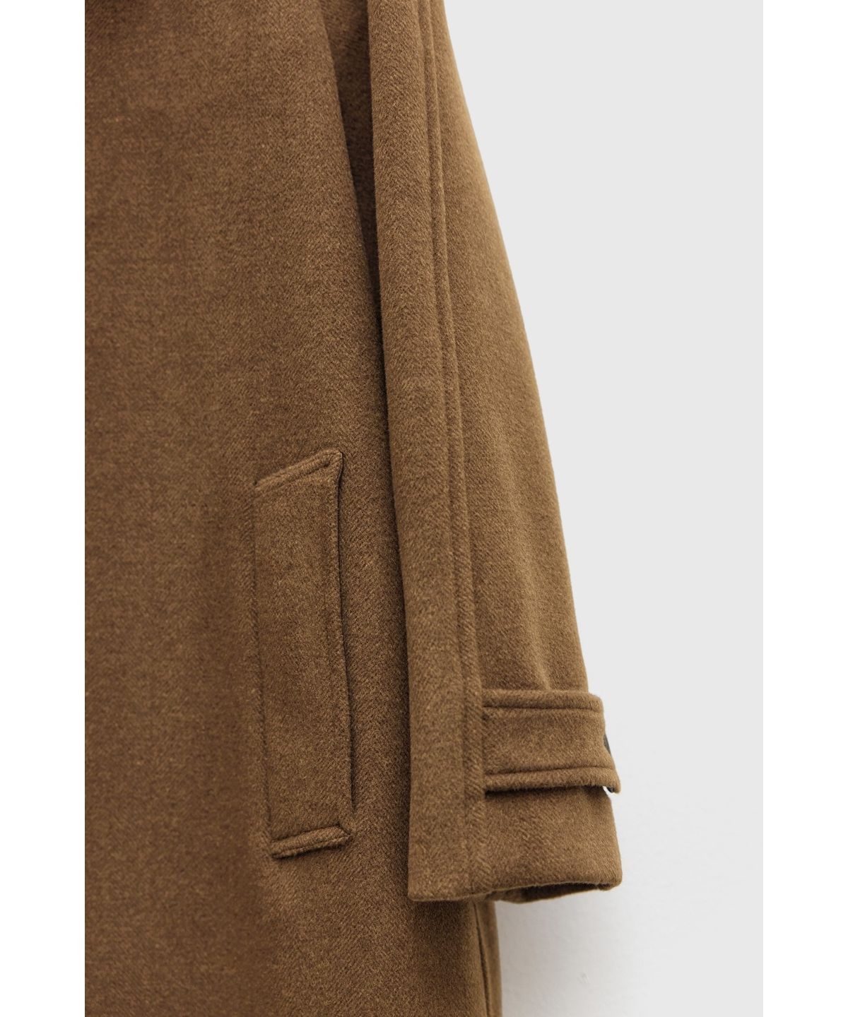 유스(YOUTH) Leather Trim Mac Coat - Camel