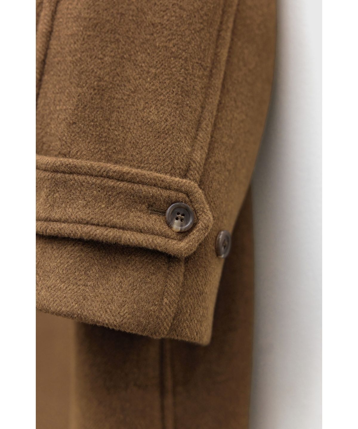 유스(YOUTH) Leather Trim Mac Coat - Camel