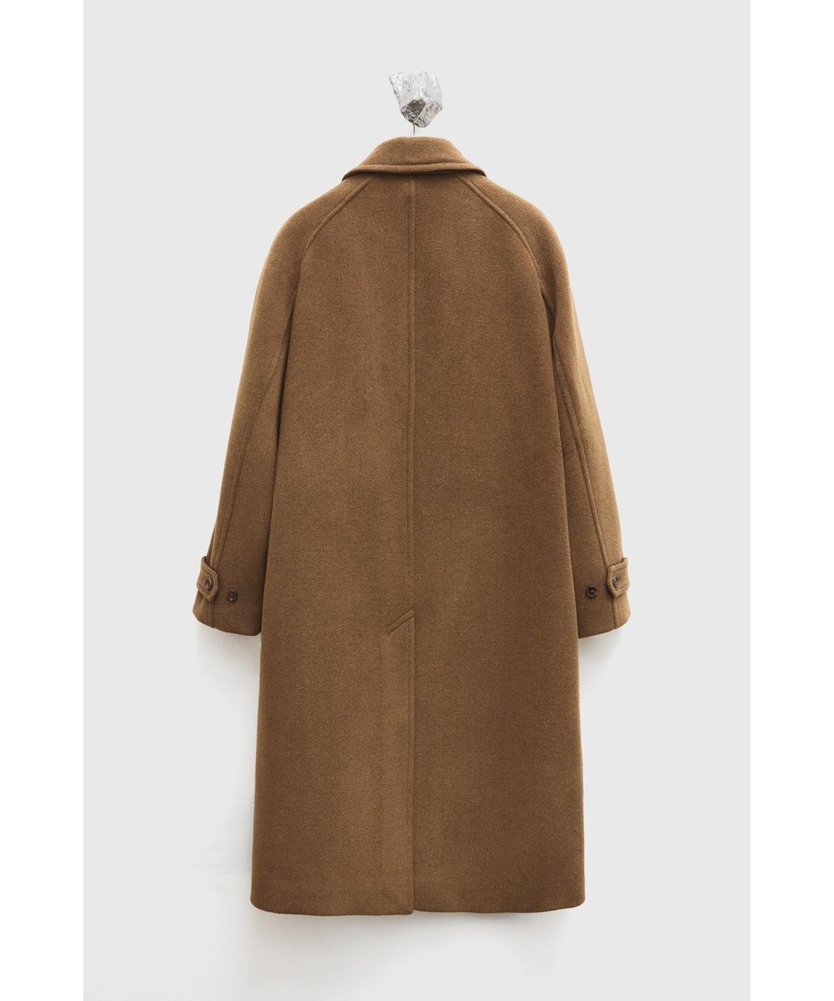 유스(YOUTH) Leather Trim Mac Coat - Camel