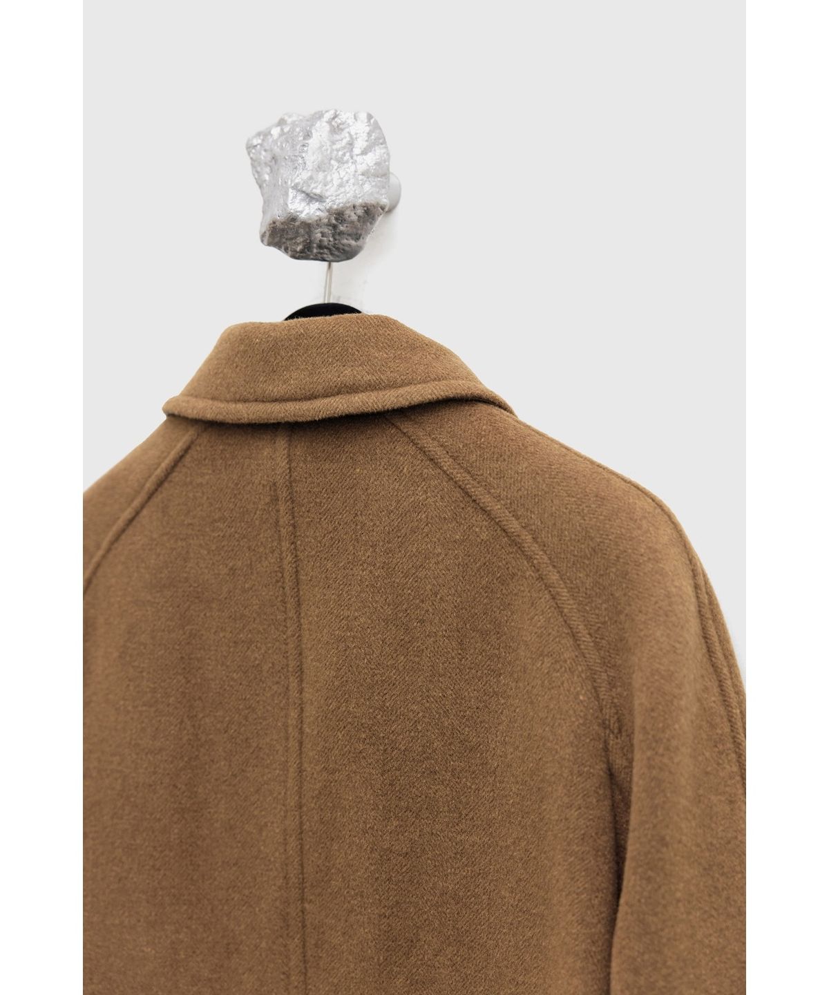 유스(YOUTH) Leather Trim Mac Coat - Camel