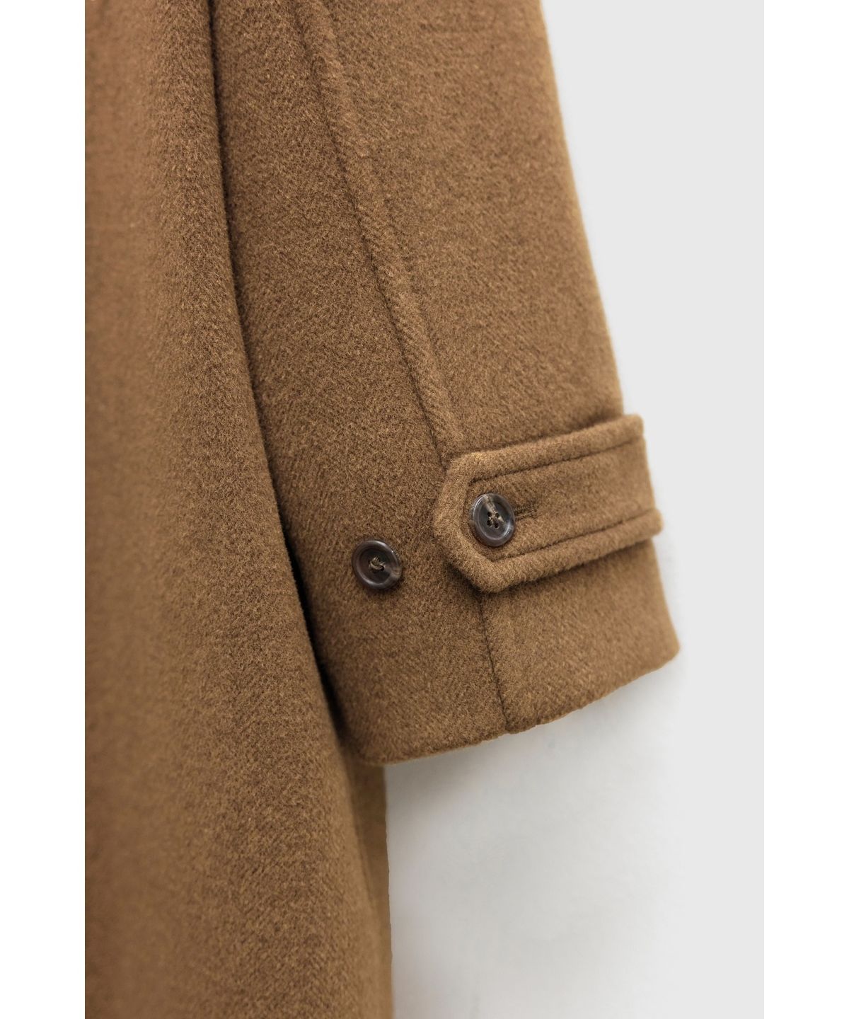 유스(YOUTH) Leather Trim Mac Coat - Camel