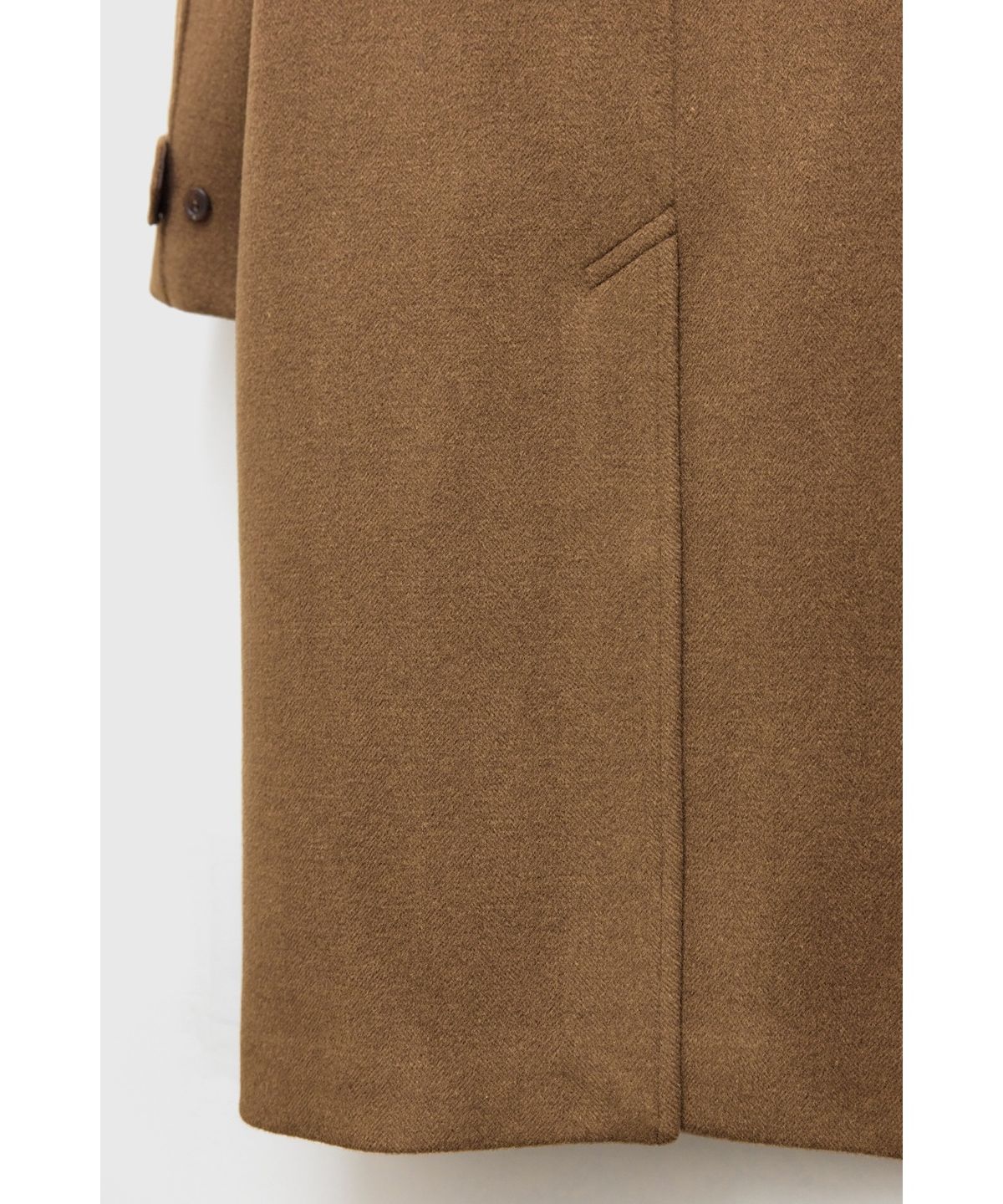 유스(YOUTH) Leather Trim Mac Coat - Camel