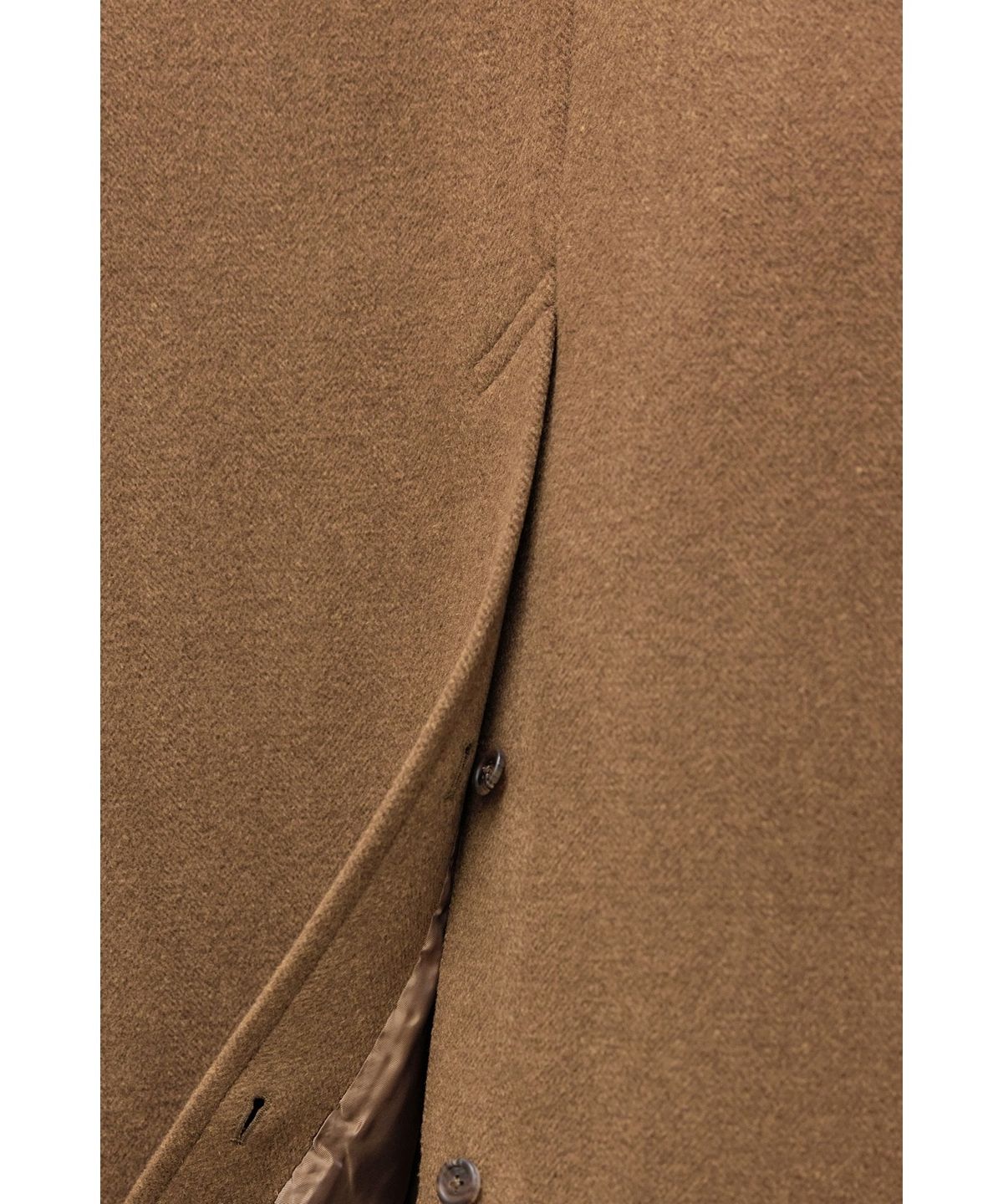 유스(YOUTH) Leather Trim Mac Coat - Camel