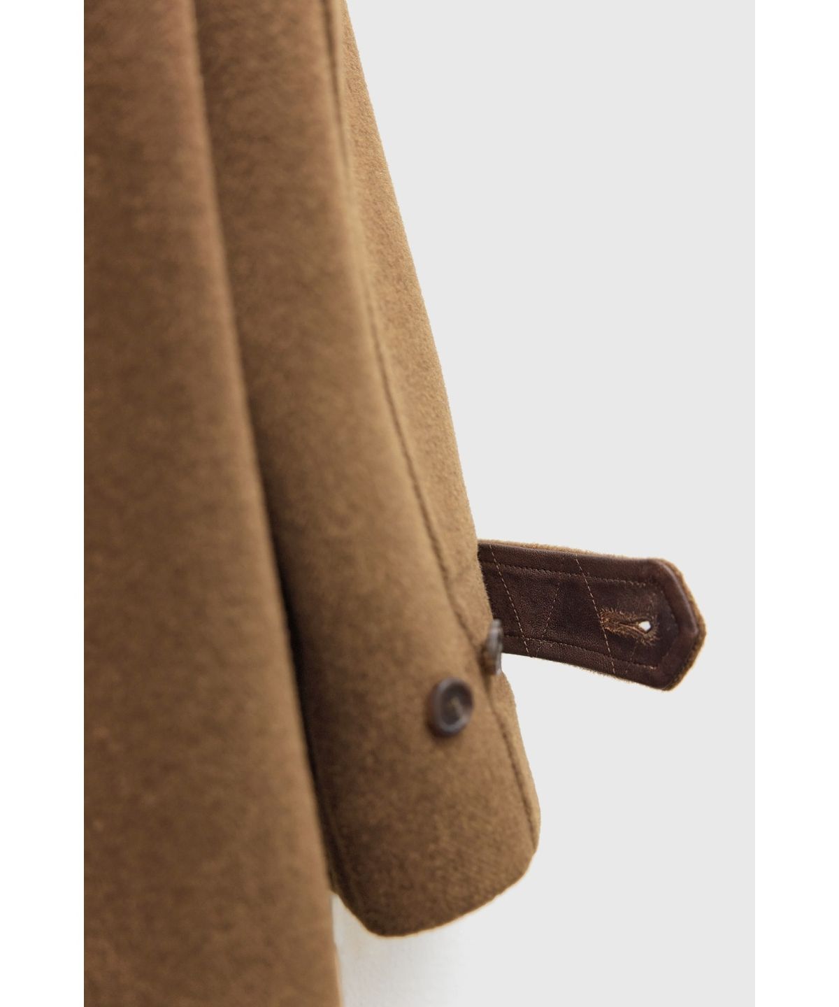 유스(YOUTH) Leather Trim Mac Coat - Camel