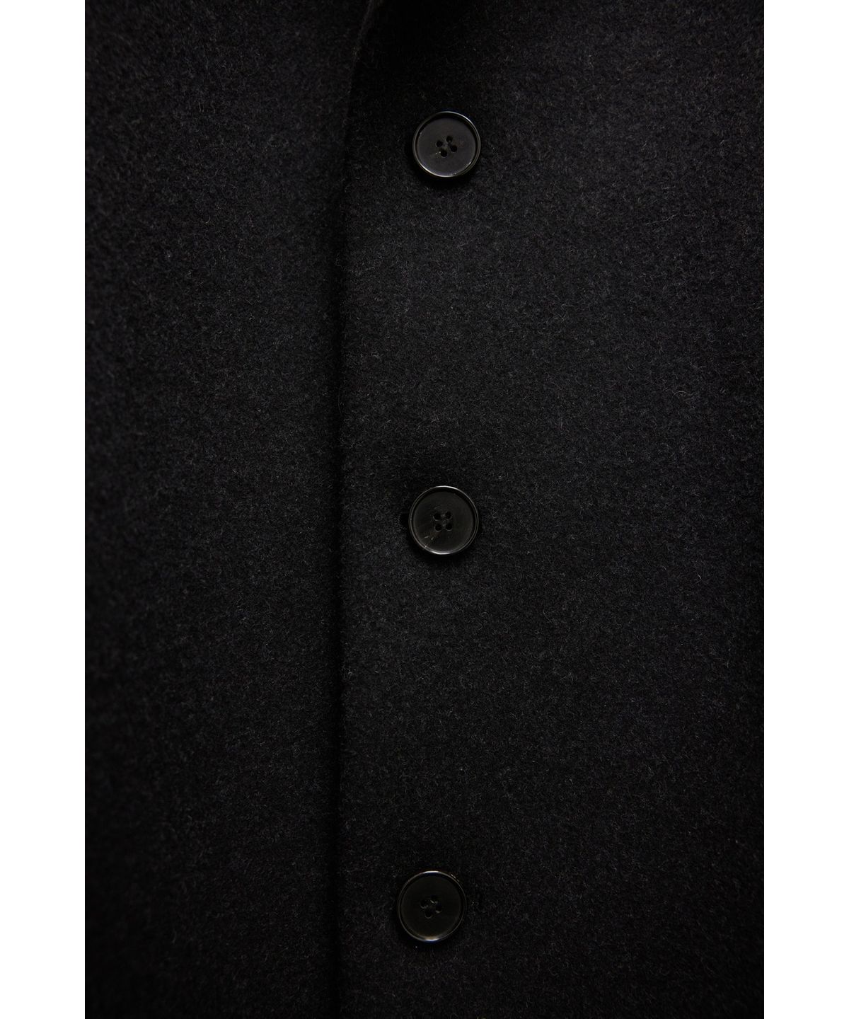 유스(YOUTH) Leather Trim Chesterfield Coat - Charcoal Grey