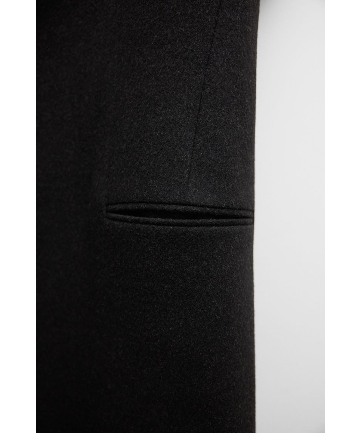 유스(YOUTH) Leather Trim Chesterfield Coat - Charcoal Grey