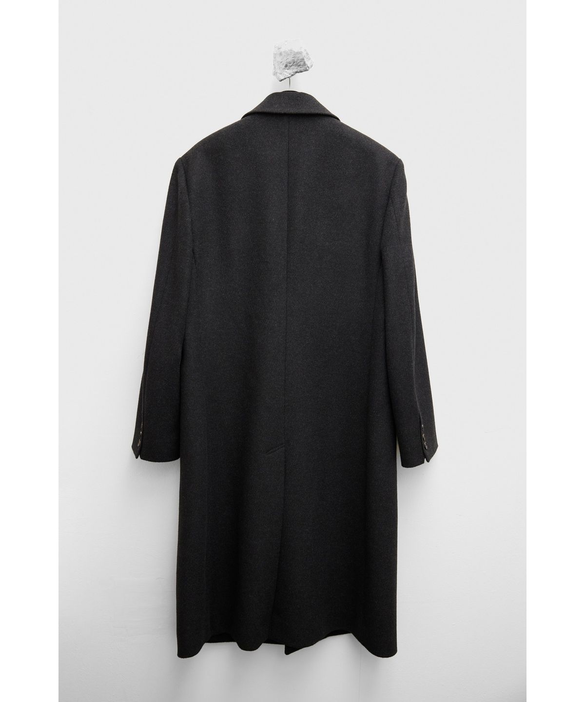 유스(YOUTH) Leather Trim Chesterfield Coat - Charcoal Grey