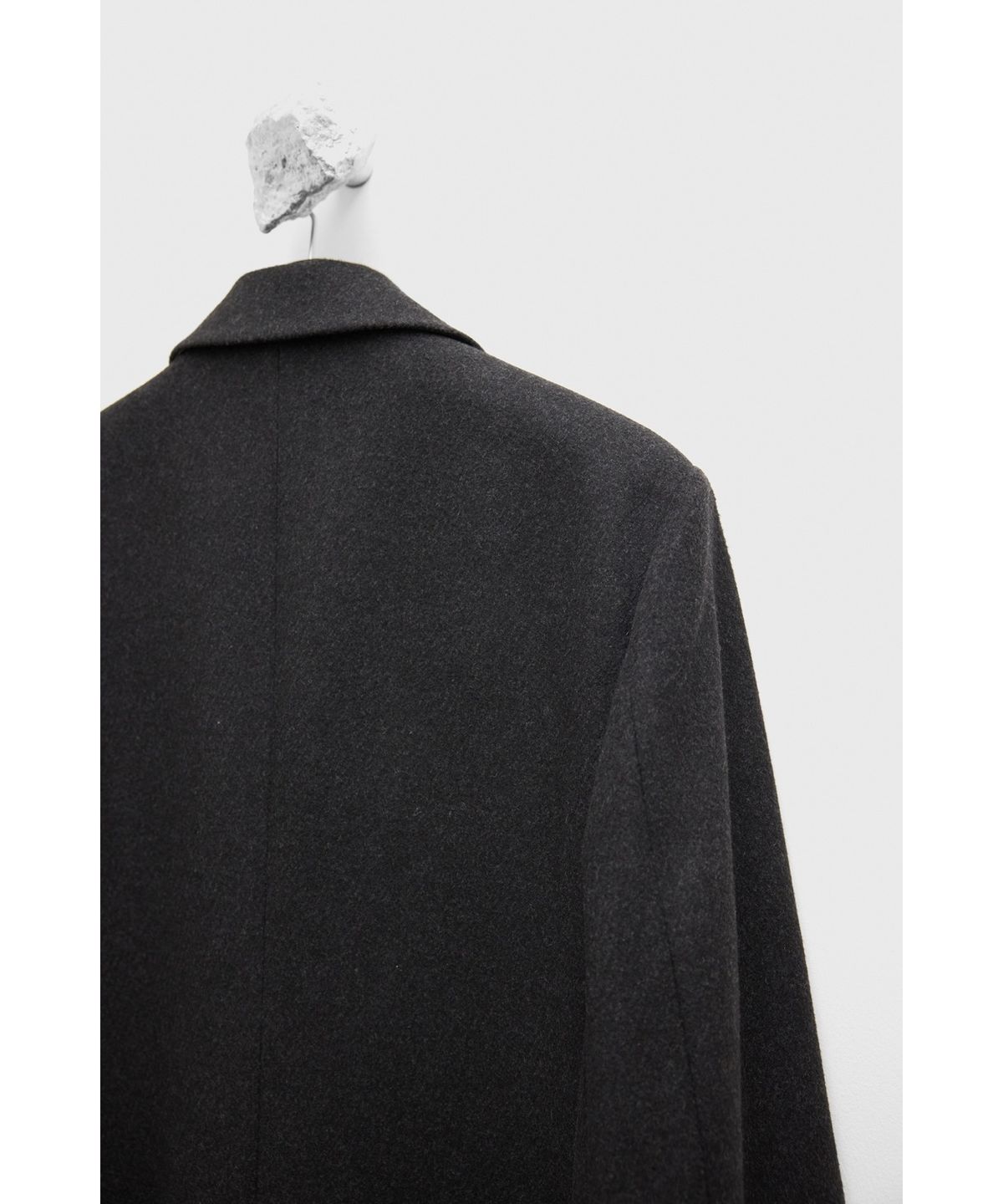 유스(YOUTH) Leather Trim Chesterfield Coat - Charcoal Grey