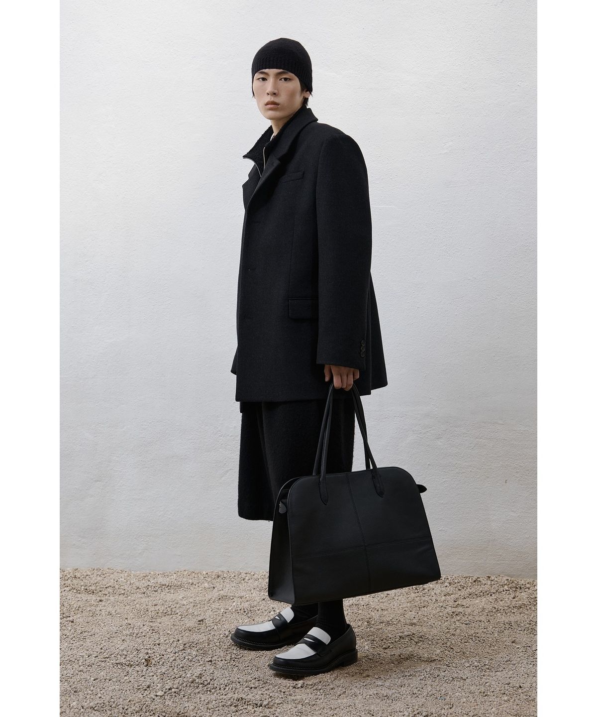 유스(YOUTH) Heavy Wool Half Coat - Charcoal Grey