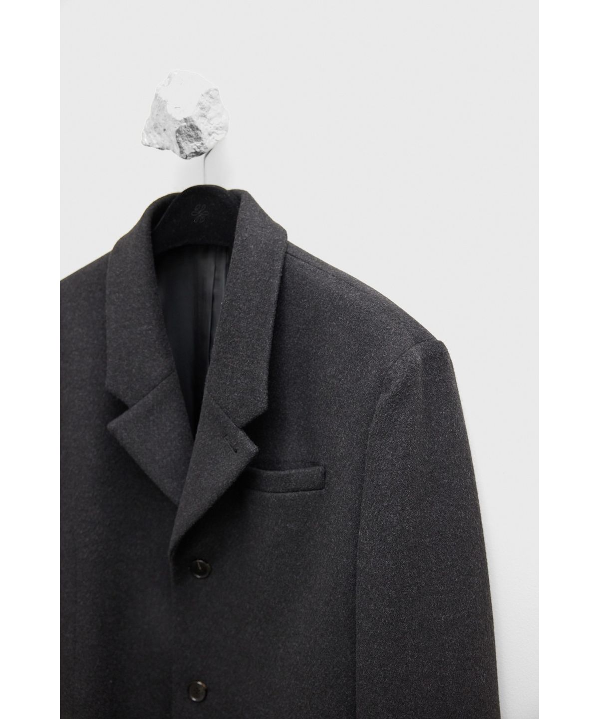 유스(YOUTH) Heavy Wool Half Coat - Charcoal Grey
