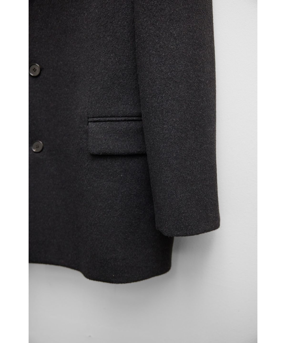유스(YOUTH) Heavy Wool Half Coat - Charcoal Grey
