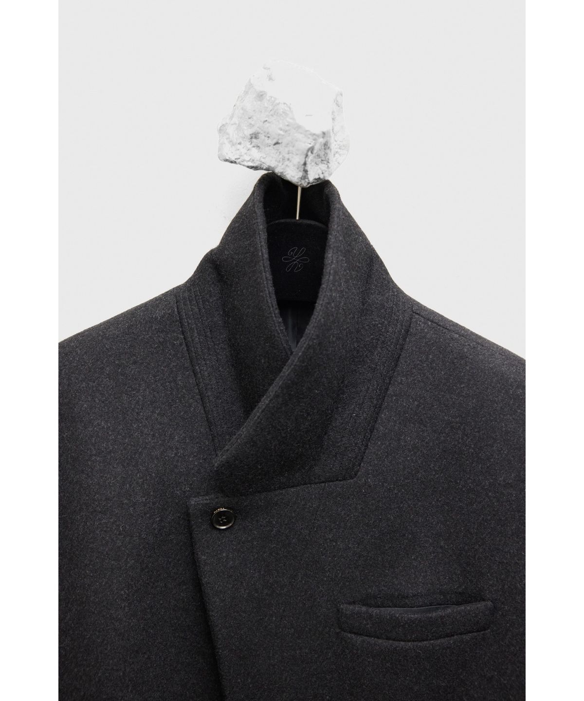유스(YOUTH) Heavy Wool Half Coat - Charcoal Grey