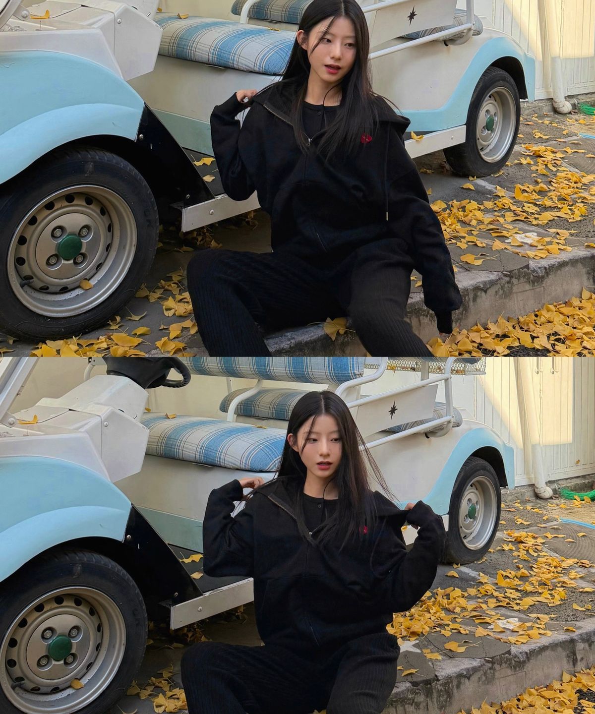 러브미오피셜(LOVEMIIOFFICIAL) 러브 패치 투웨이(2-way)후드 집업