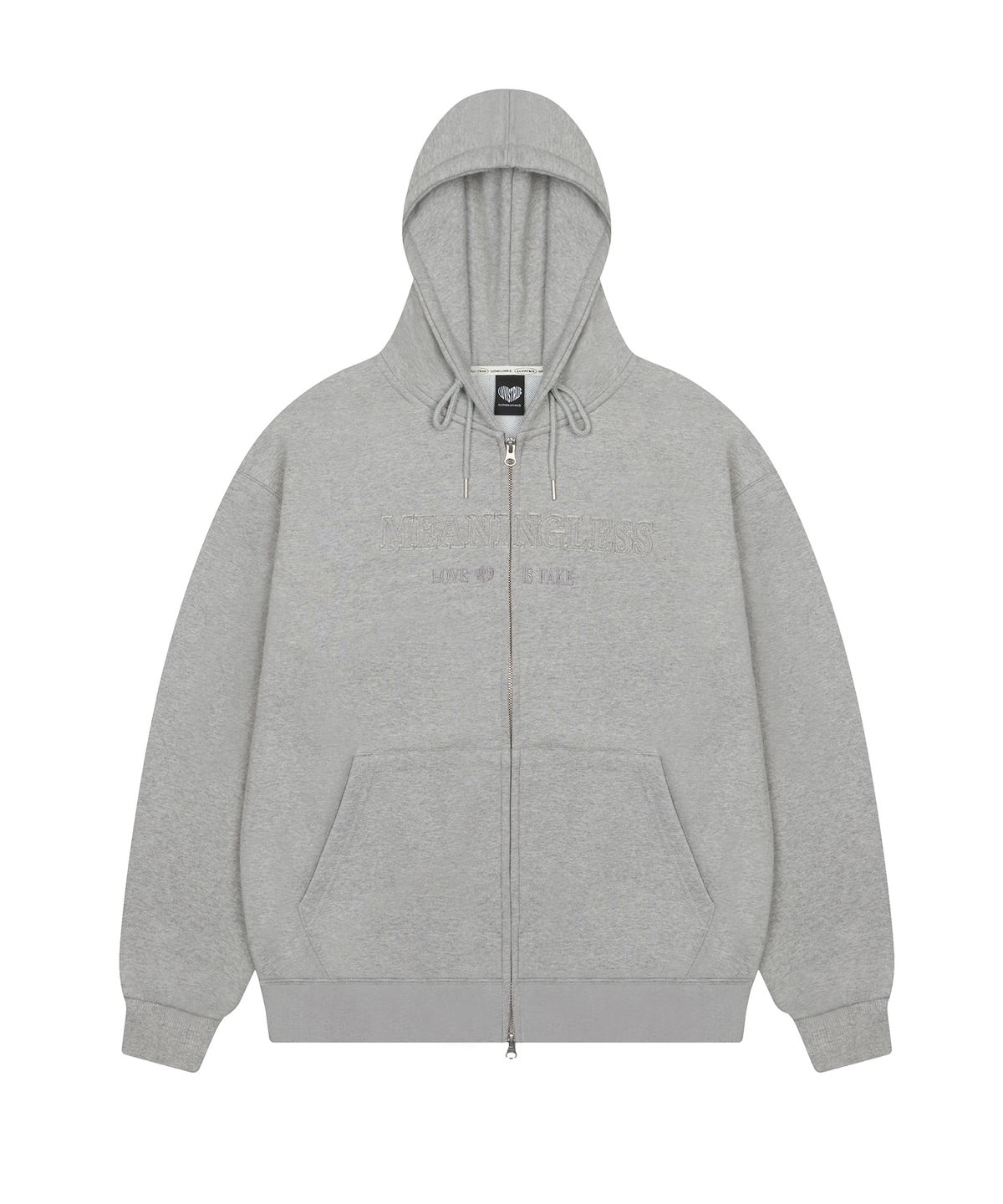 러브이즈트루(LUVISTRUE) LUVISTRUE X MEANINGLESS OVERFIT HOOD ZIPUP(GRAY)
