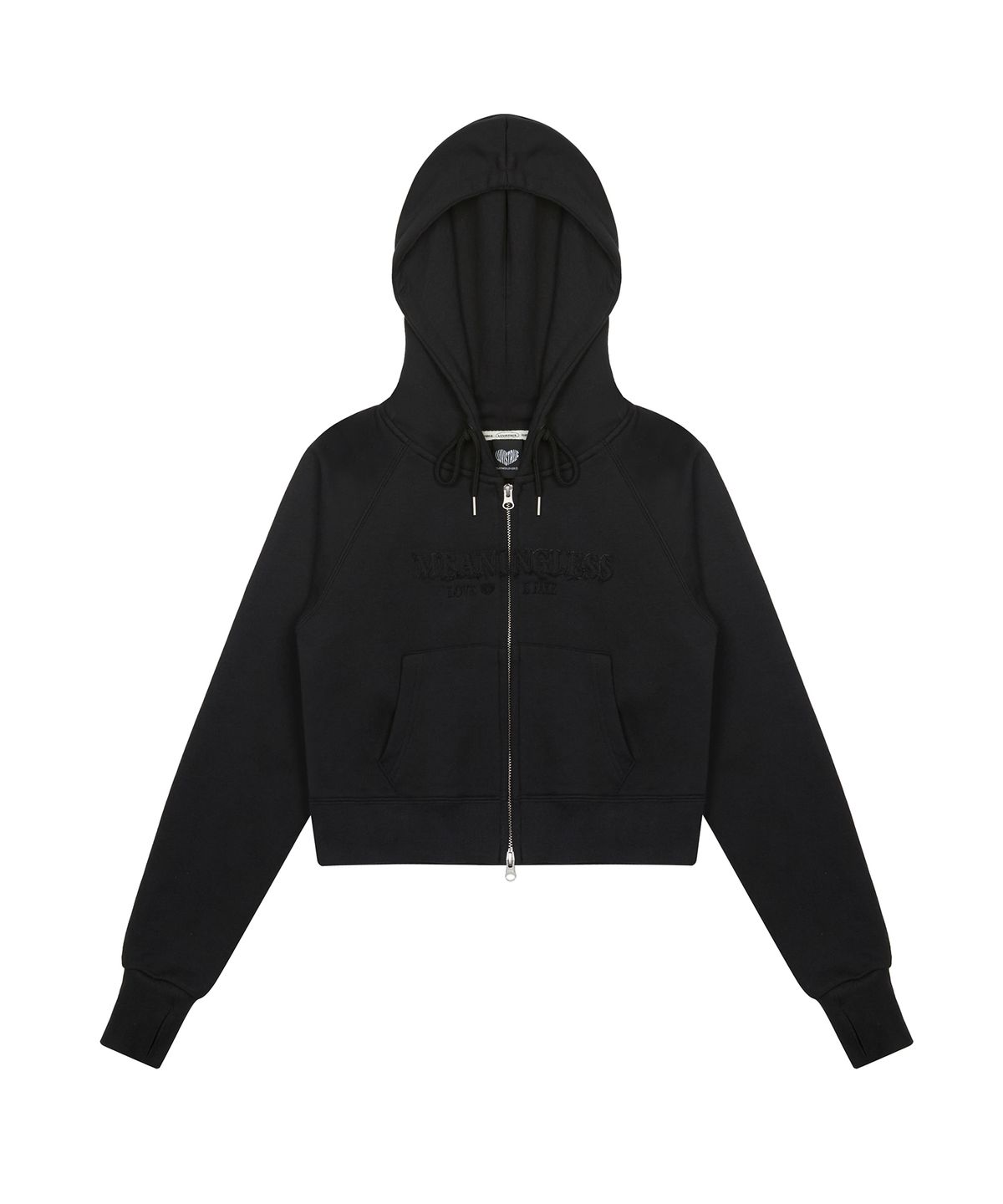 러브이즈트루(LUVISTRUE) LUVISTRUE X MEANINGLESS SLIMFIT HOOD ZIPUP(BLACK)
