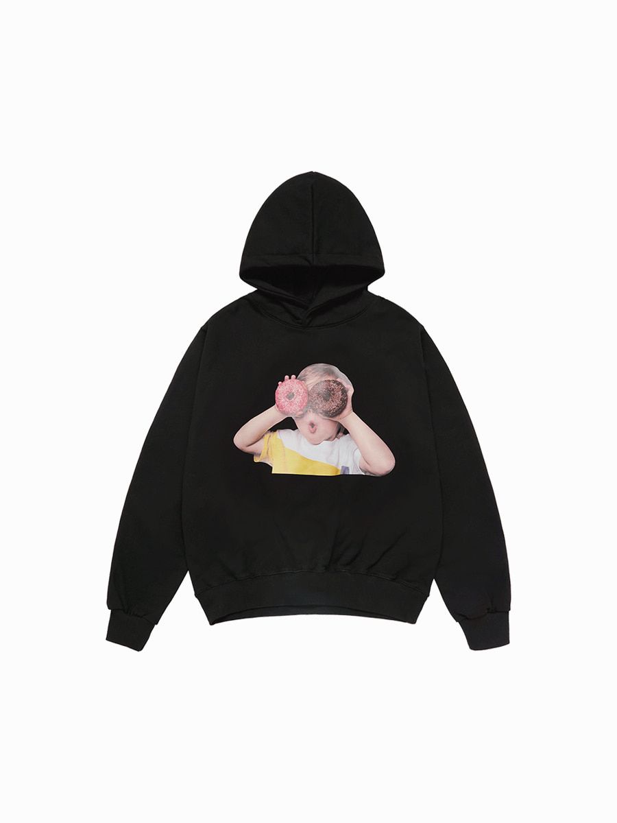 MUSINSA | acmé de la vie NEW ADLV BABY FACE DONUTS 1 HOODIE BLACK