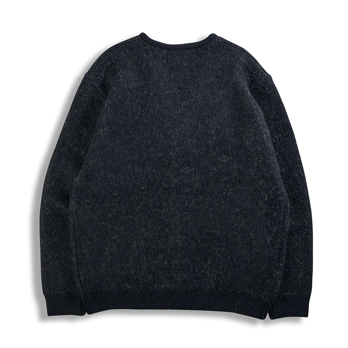 건지 울른스(Guernsey Woollens) 알파카 브이넥 가디건 - 블랙