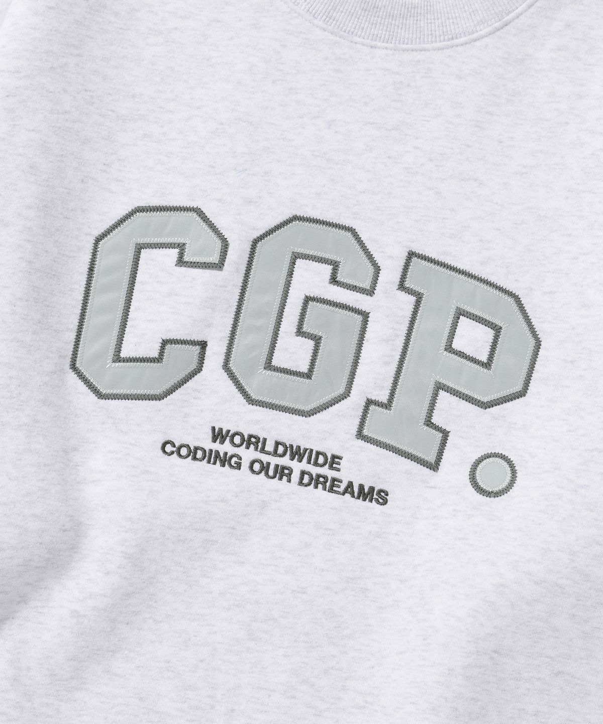 코드그라피(CGP) 기모 CGP 아치 로고 맨투맨_멜란지그레이