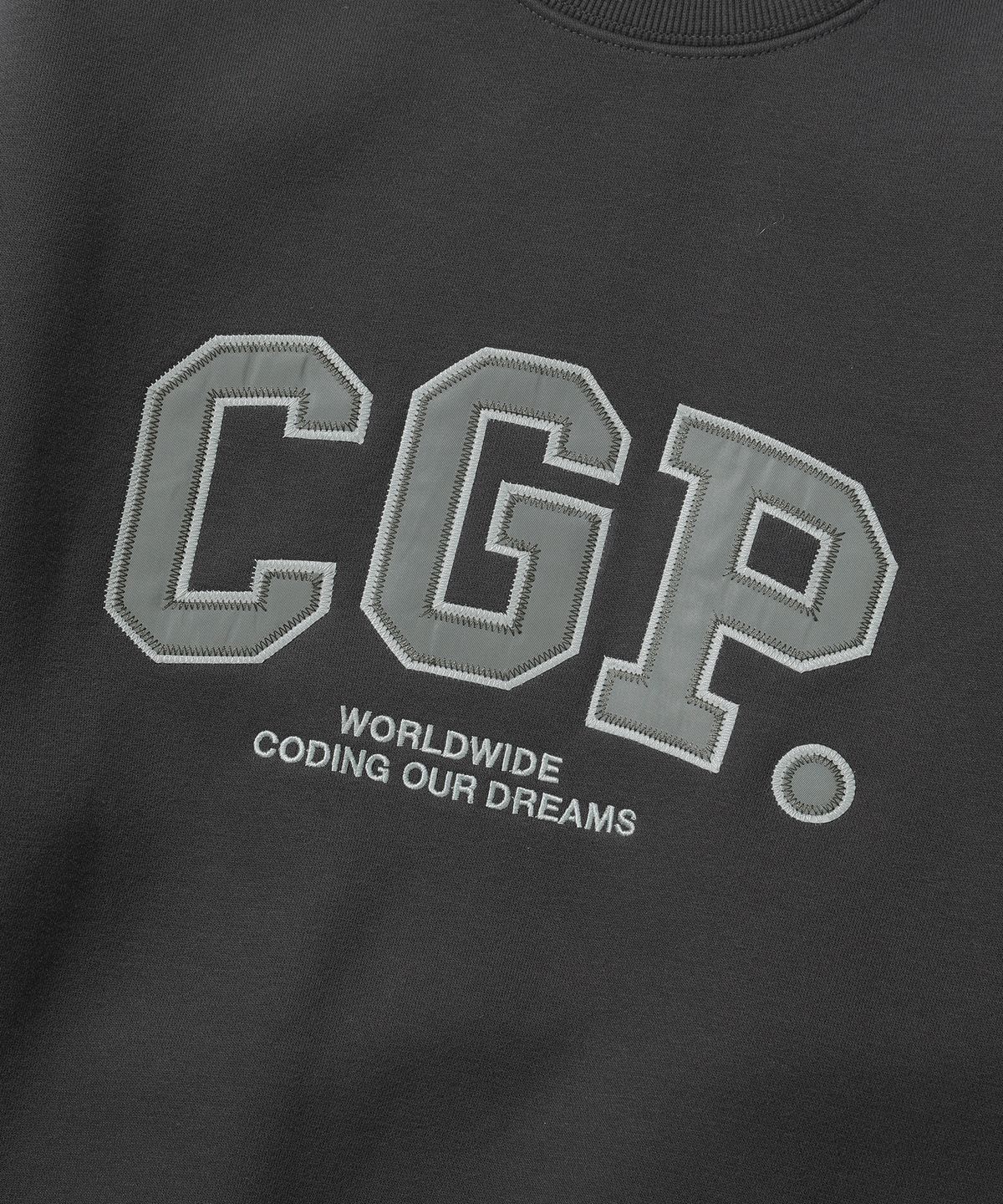 코드그라피(CGP) 기모 CGP 아치 로고 맨투맨_차콜